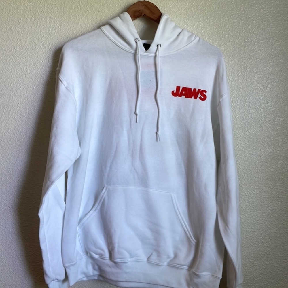 NWOT White JAWS Hoodie size XL